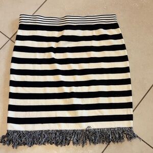 English Factory Black and White Striped Mini Skirt